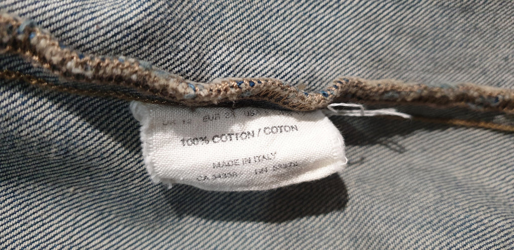 FARHI NICOLE FARHI Blue Cotton Collared Concealed Popper Casual Denim Jacket 12