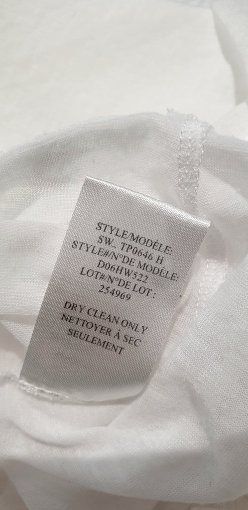 HELMUT LANG White Cotton Semi Sheer Panelled Plunge V Neckline Blouse Shirt M