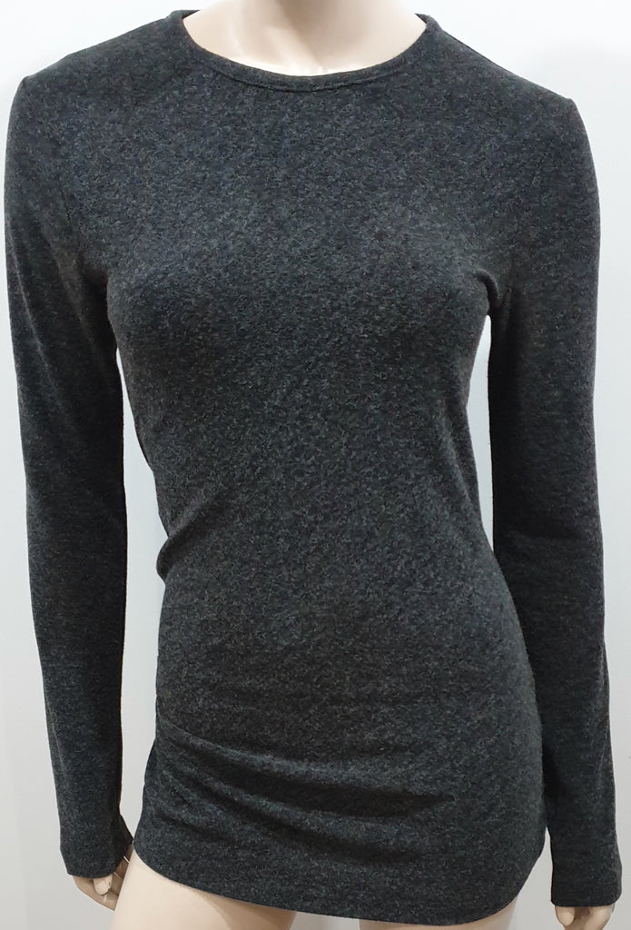 T ALEXANDER WANG Grey Draped Ruched Rear Long Sleeve Jerseywear Sweater Top M