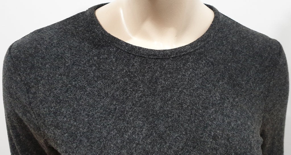 T ALEXANDER WANG Grey Draped Ruched Rear Long Sleeve Jerseywear Sweater Top M