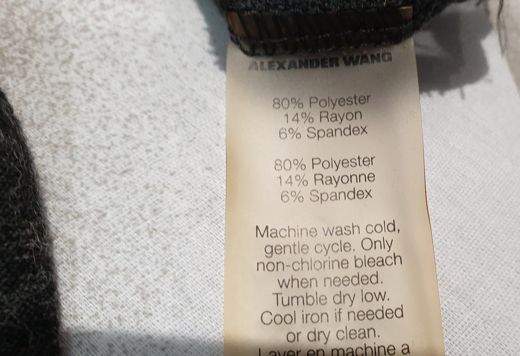 T ALEXANDER WANG Grey Draped Ruched Rear Long Sleeve Jerseywear Sweater Top M