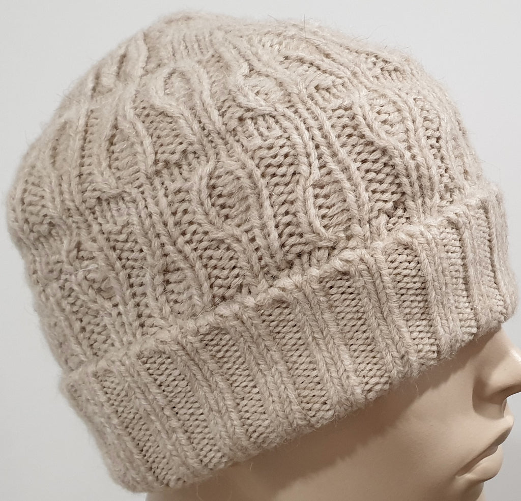 MM6 MAISON MARTIN MARGIELA Cream Beige Alpaca Wool Rib Knitwear Beanie Hat S