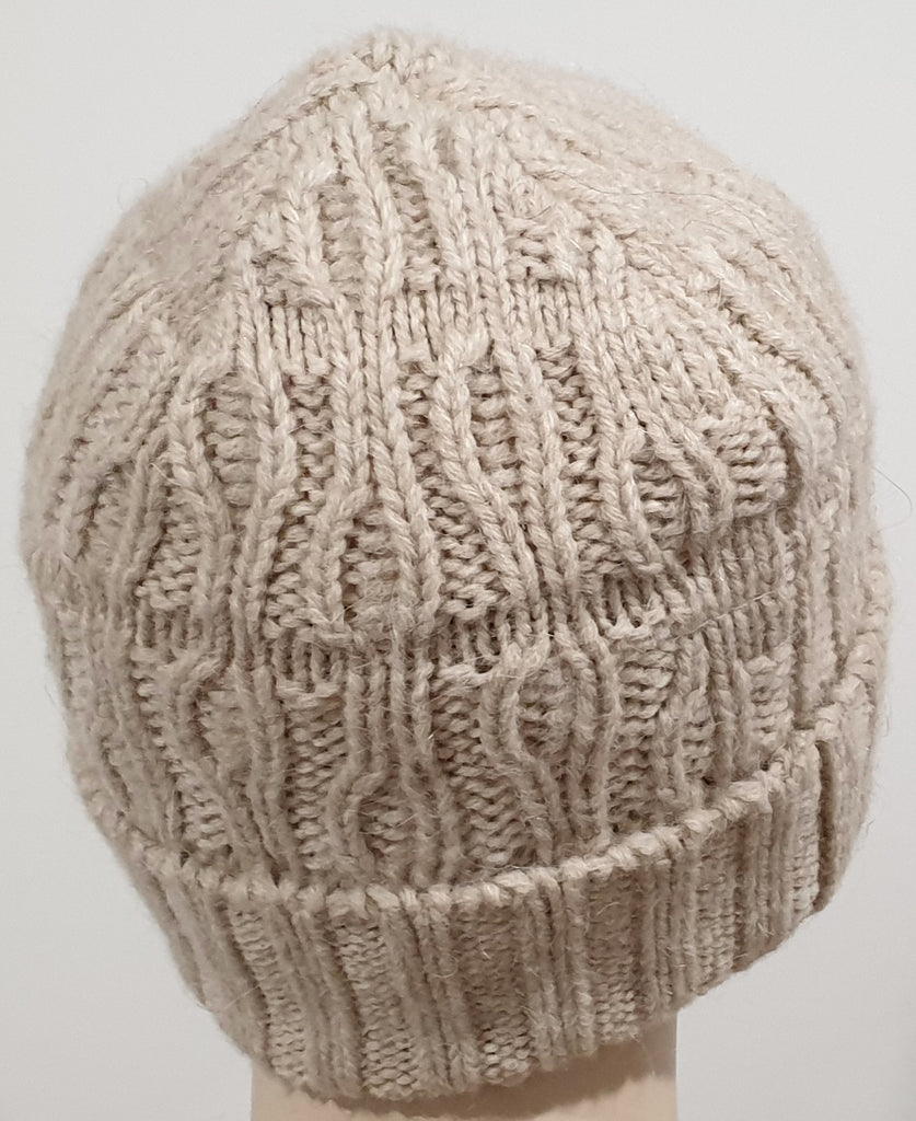 MM6 MAISON MARTIN MARGIELA Cream Beige Alpaca Wool Rib Knitwear Beanie Hat S