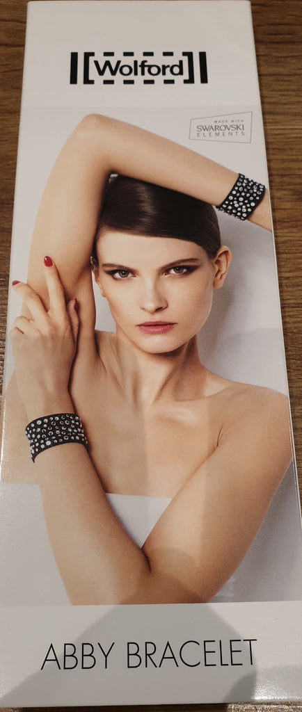 WOLFORD Black ABBY Satin Like Fabric Swarovski Elements 2 x Bracelet Cuffs BNWT