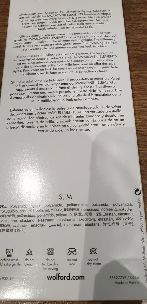 WOLFORD Black ABBY Satin Like Fabric Swarovski Elements 2 x Bracelet Cuffs BNWT