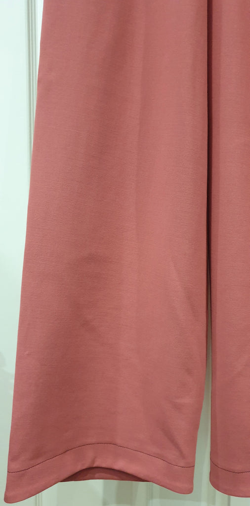 MARNI Pink Wool Blend Mock Button Fastened Wide Leg Crop Trousers Pants 40 UK8