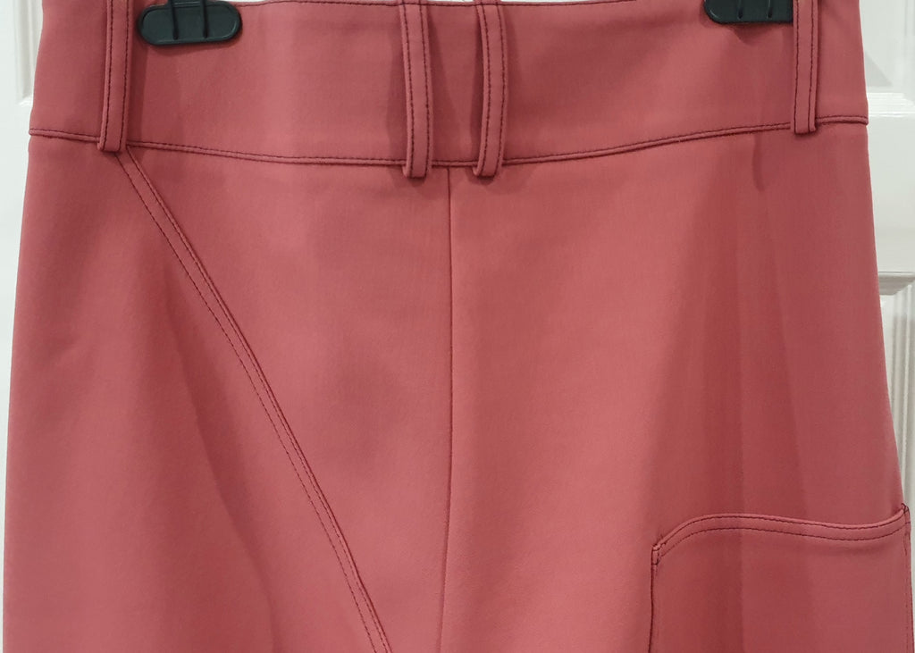 MARNI Pink Wool Blend Mock Button Fastened Wide Leg Crop Trousers Pants 40 UK8