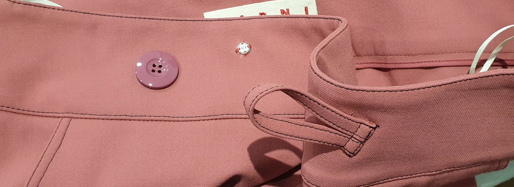 MARNI Pink Wool Blend Mock Button Fastened Wide Leg Crop Trousers Pants 40 UK8