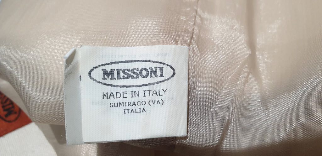 MISSONI Cream Silk Linen Blend Button Detail Formal Lined Pencil Skirt IT42 UK10