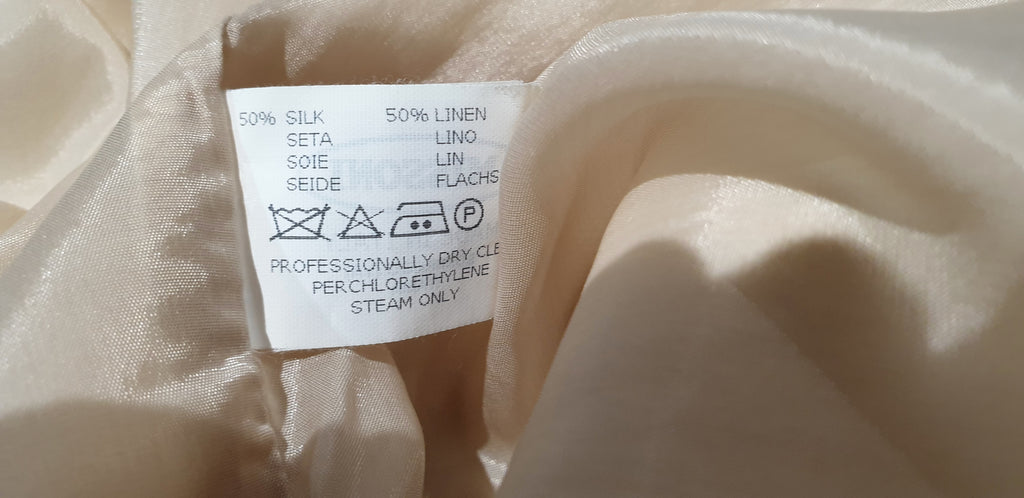 MISSONI Cream Silk Linen Blend Button Detail Formal Lined Pencil Skirt IT42 UK10