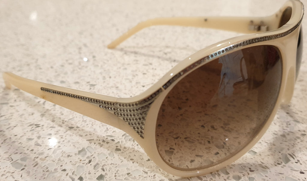 VALENTINO Women's Cream Frame Swarovski Trim 5445/S Sunglasses - With Case