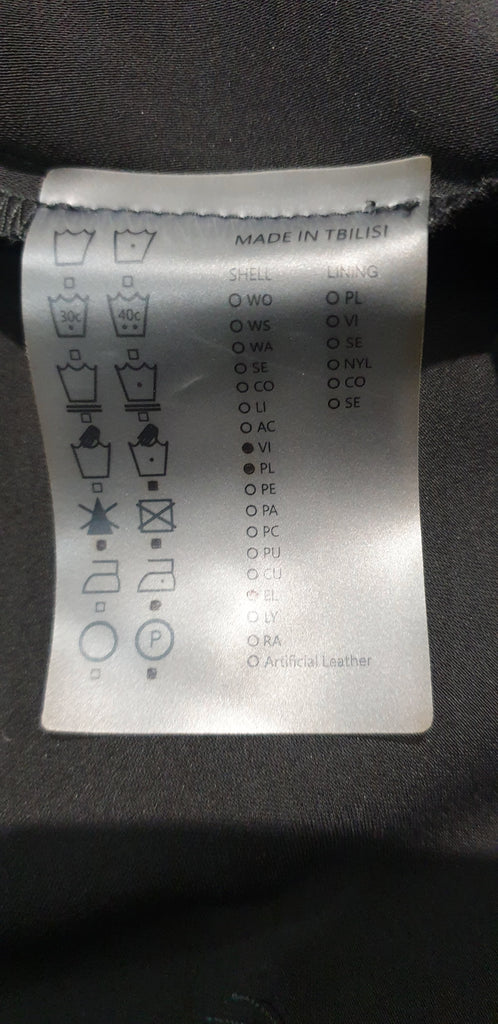 GEORGE KEBURIA Black With Green & Black String Detail Wide Leg Trousers Pants M