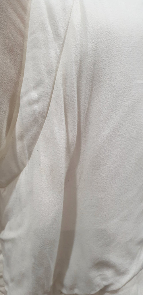 IRO Winter White Silk Crepe Chiffon Quilted Panelled Sweater Sweatshirt Top 38