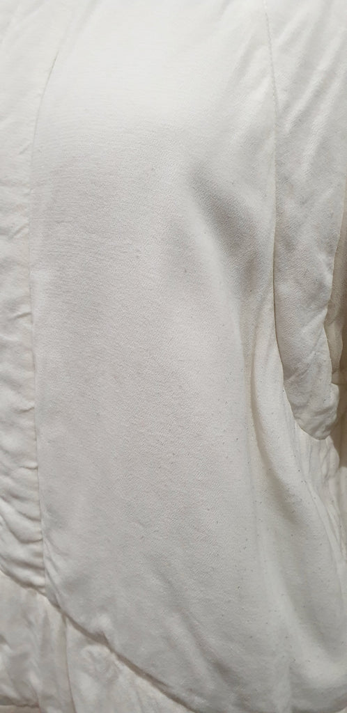 IRO Winter White Silk Crepe Chiffon Quilted Panelled Sweater Sweatshirt Top 38