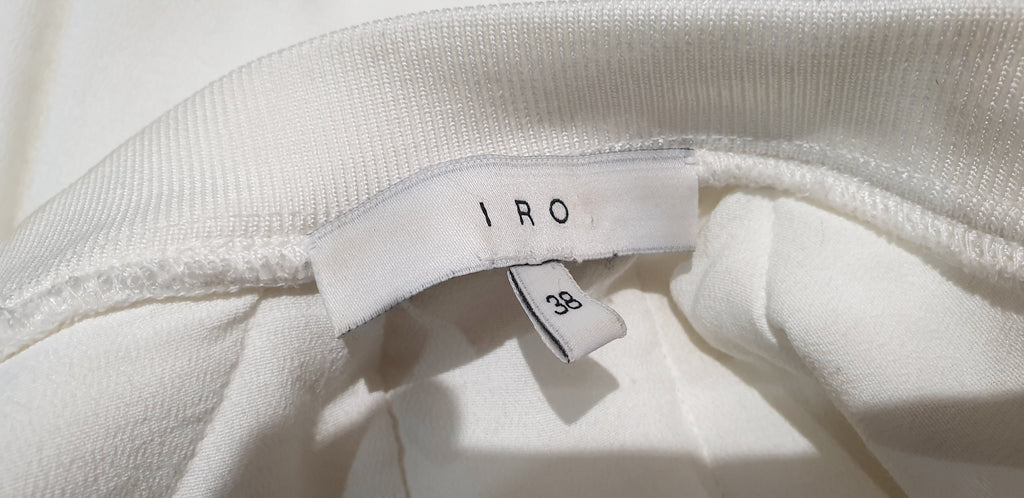 IRO Winter White Silk Crepe Chiffon Quilted Panelled Sweater Sweatshirt Top 38