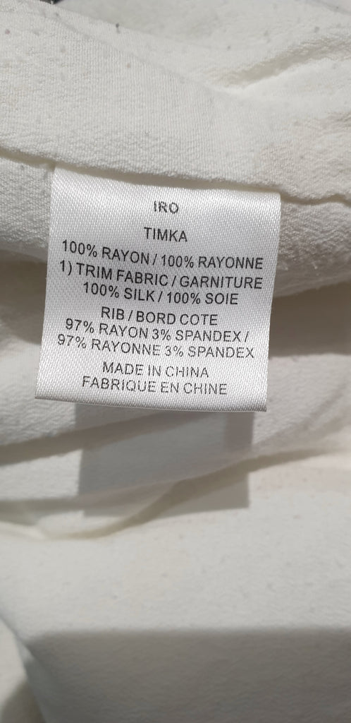 IRO Winter White Silk Crepe Chiffon Quilted Panelled Sweater Sweatshirt Top 38