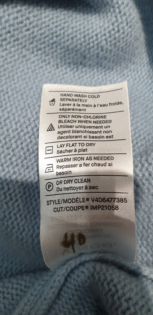 VINCE Pale Baby Blue Cashmere Wide Width Slouchy Jumper Sweater Top L BNWT