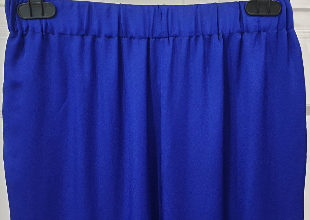 LANVIN Royal Blue Elastic High Waist Tapered Zipper Ankle Harem Trousers Pants M