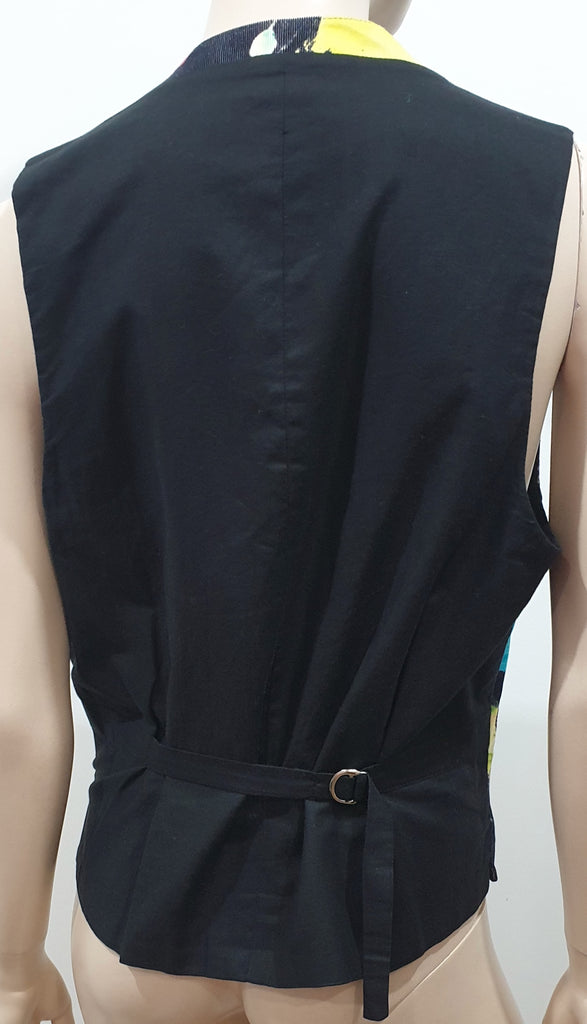 PAUL SMITH Made In England Menswear Black Multicolour Abstract Print Waistcoat M