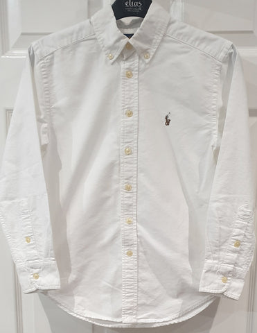 MARIE CHANTAL Junior Boys Cream Linen Collared Adjustable Sleeve Shirt 6Y BNWT