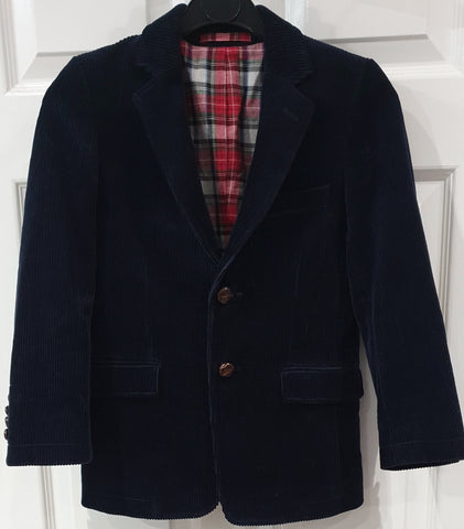 BROOKS BROTHERS Junior Boy's Navy Blue Black Wool Lined Formal Blazer Jacket 6Y