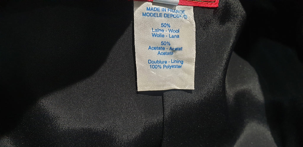 KENZO PARIS Midnight Blue Black Wool Blend Floral Embossed Lined Blazer Jacket 8