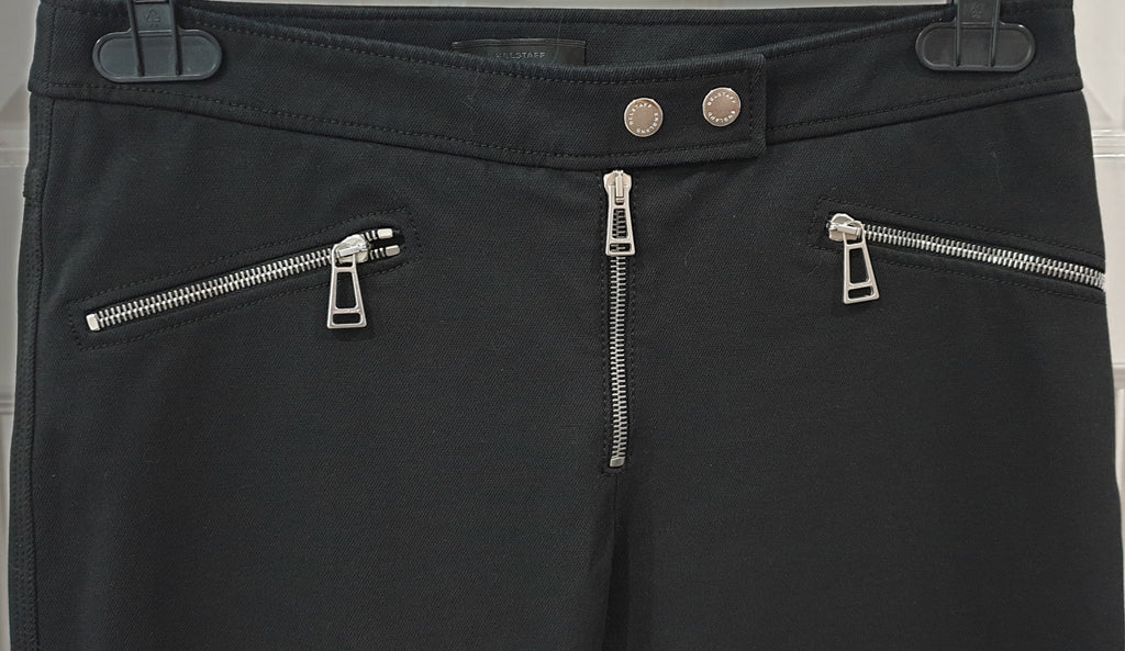 BELSTAFF Black Cotton Blend Rider Stitched Detail Skinny Trousers Pants 42 UK10