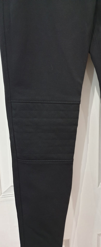 BELSTAFF Black Cotton Blend Rider Stitched Detail Skinny Trousers Pants 42 UK10