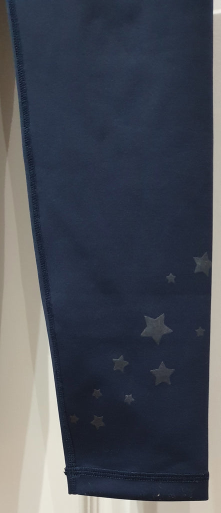 PURITY ACTIVE Navy Blue & Silver Metallic Star Activewear One Piece Jumpsuit M