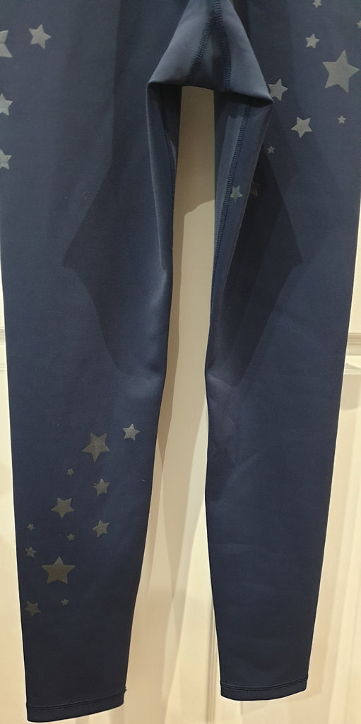 PURITY ACTIVE Navy Blue & Silver Metallic Star Activewear One Piece Jumpsuit M