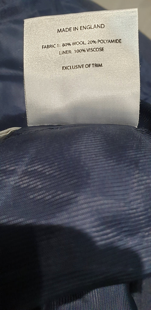 RICHARD NICOLL Navy Blue Wool Blend Collared Silver Zipper Blazer Jacket UK8