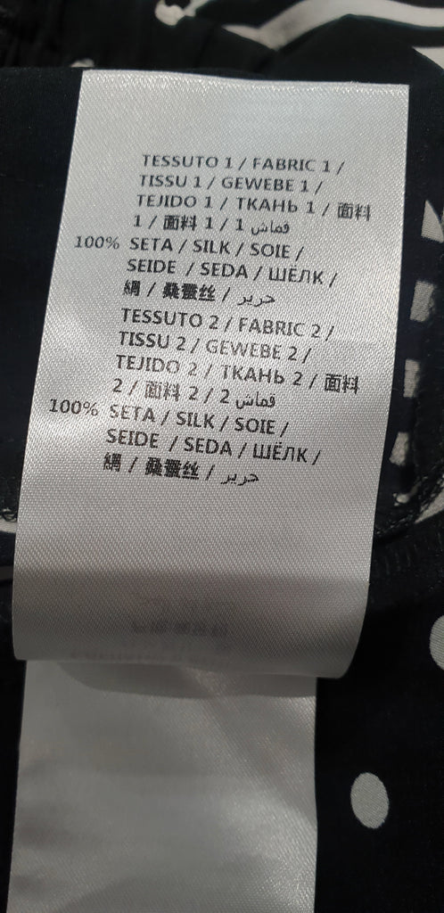 STELLA MCCARTNEY Black & White Silk Polka Dot Stripe Elasticated Shorts F42 UK12