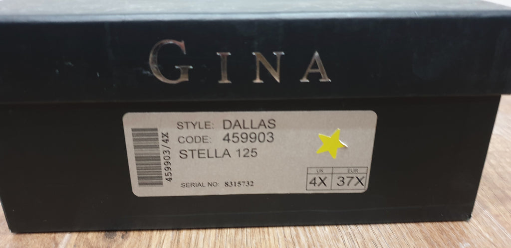 GINA Black Gold Metallic DALLAS Fabric Peep Toe Platform High Sandals Shoes 4.5