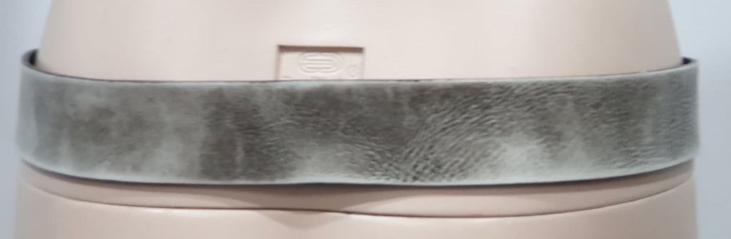 JOSEPH Matt Silver Grey Chunky Silver Tone Jewelled Buckle Leather Belt 34/85