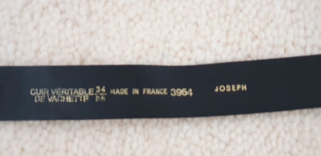 JOSEPH Matt Silver Grey Chunky Silver Tone Jewelled Buckle Leather Belt 34/85