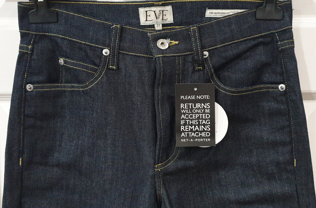 EVE DENIM Blue Cotton Stretch Denim THE SILVER BULLET Slim Leg Jeans Pants 27
