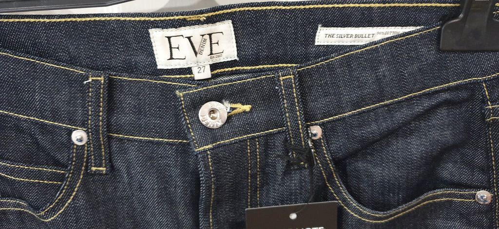 EVE DENIM Blue Cotton Stretch Denim THE SILVER BULLET Slim Leg Jeans Pants 27