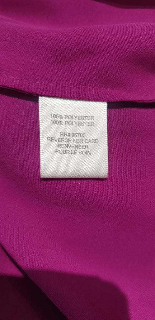 REBECCA TAYLOR Hot Pink Ruffle V Neckline Sleeveless Blouse Shirt Top 4 UK8