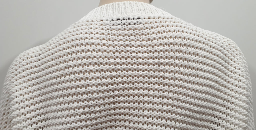 FABIANA FILIPPI White Cotton Chunky Loose Knit Short Batwing Sleeve Cardigan XL