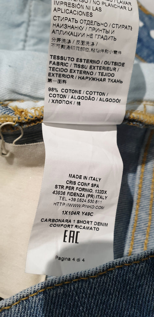 P JEANS Women's Blue Gold Metallic Stitched Star Detail Denim Hotpants Shorts 26