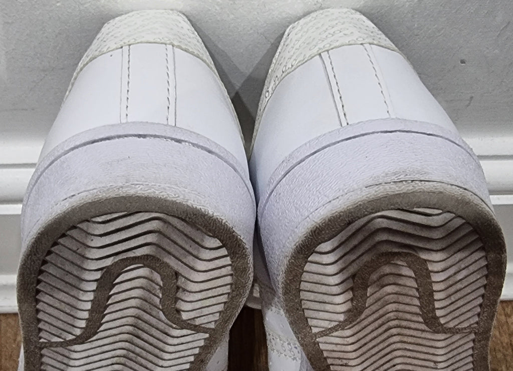 ADIDAS SUPERSTAR White Leather Fabric Branded Rubber Sole Sneakers Trainers UK5