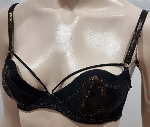AGENT PROVOCATEUR Black Polka Dot Strapless Two Piece Swimwear Bikini Brief Set