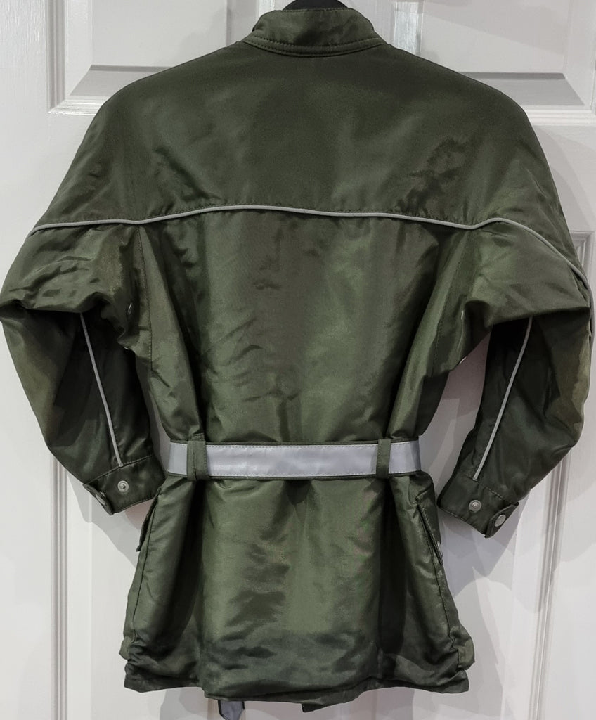 BELSTAFF TOURMASTER 500 Boy's Khaki Green Sheen Belted Lined Biker Jacket 6Y