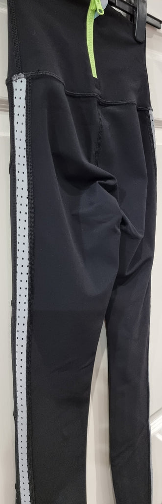 LULULEMON Activewear Black Neon Yellow Gym Yoga Pilates Capri Leggings Pants 6