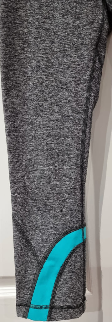 LULULEMON Activewear Grey Blue Gym Yoga Pilates Capri Crop Leggings Pants UK8