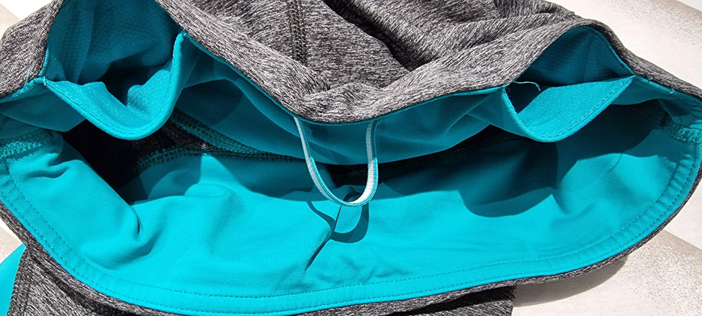 LULULEMON Activewear Grey Blue Gym Yoga Pilates Capri Crop Leggings Pants UK8