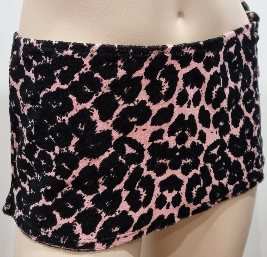 AGENT PROVOCATEUR Black & Pink Tabby Leopard Towelling Bikini Wrap S/M BNWT
