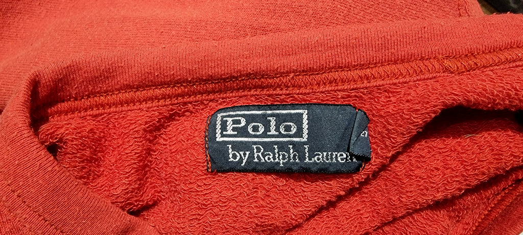 POLO RALPH LAUREN Unisex Orangey Red Cotton Sweater Sweatshirt Fleece Top XL