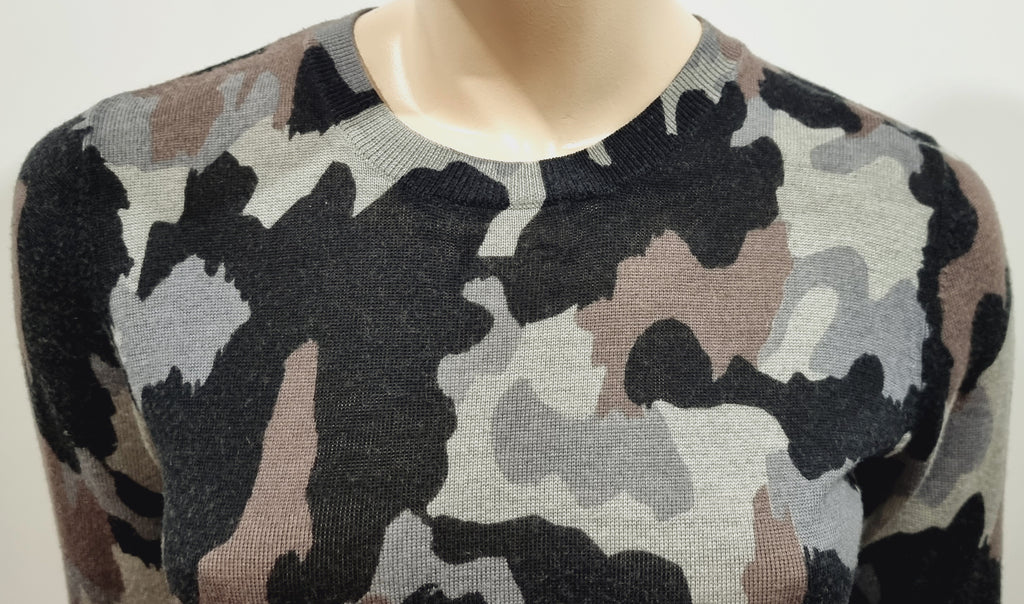 MARKUS LUPFER Merino Wool Camo Camouflage Fine Knitwear Jumper Sweater M