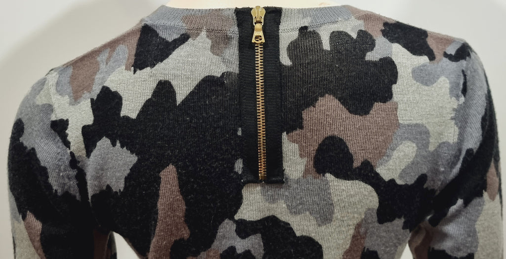 MARKUS LUPFER Merino Wool Camo Camouflage Fine Knitwear Jumper Sweater M